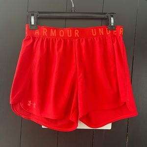 Red Women’s Under Armour Running shorts